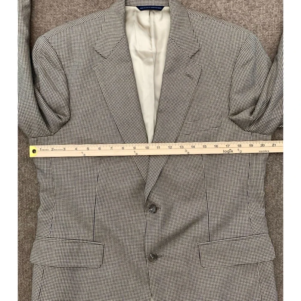 Brooks Brothers Blazer Mens 40S Silk Wool Houndstooth Tweed Jacket Sportcoat